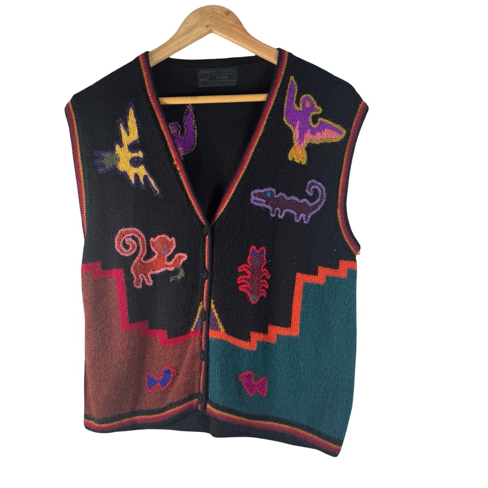 Peruvian Tipica Andina baby Alpaca Peru Sweater Vest Sz M/L